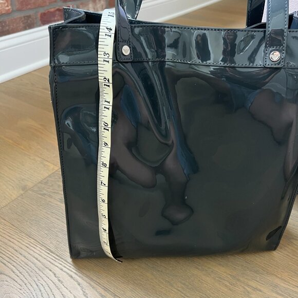 Armani Jeans Graphite Patent Leather Tote - Picture 4 of 15